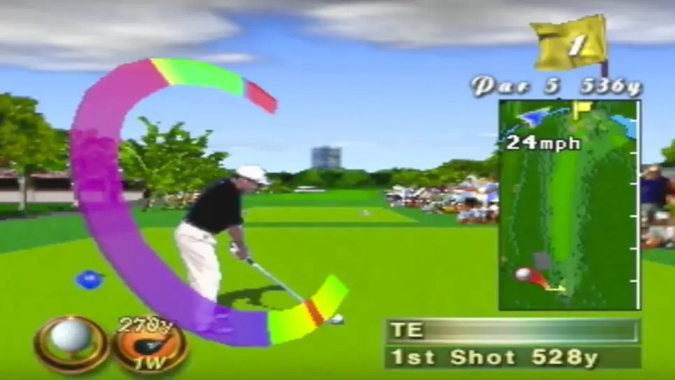 Screenshot of gameplay in Waialae Country Club